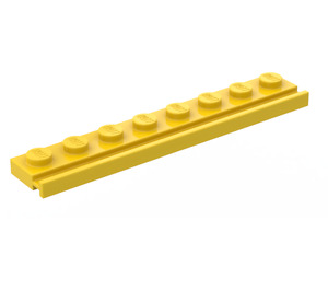 LEGO Yellow Plate 1 x 8 with Door Rail (4510)