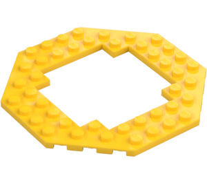 LEGO Geel Plaat 10 x 10 Octagonal met Open Midden (6063 / 29159)