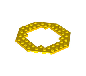 LEGO Gelb Platte 10 x 10 Octagonal mit Open Center (6063 / 29159)
