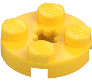 LEGO Yellow Plate 2 x 2 Round with Axle Hole (with '+' Axle Hole) (4032)