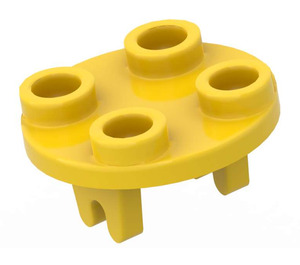 LEGO Gul Plade 2 x 2 Rund med Hjul Holder (2655 / 26716)