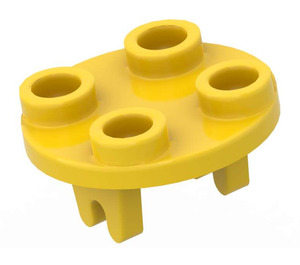 LEGO Yellow Plate 2 x 2 Round with Wheel Holder (2655 / 26716)