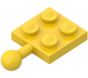 LEGO Žlutá Deska 2 x 2 s Kulový kloub a bez otvoru v desce (3729)