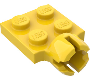 LEGO Geel Plaat 2 x 2 met Kogelgewrichtkoker met 4 sleuven (3730)