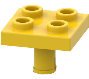 LEGO Geel Plaat 2 x 2 met Onderzijde Pin (Geen gaten) (2476 / 48241)