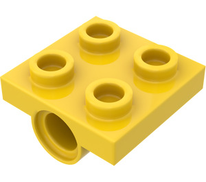 LEGO Žlutá Deska 2 x 2 s otvor s křížovou podpěrou zespodu (10247)