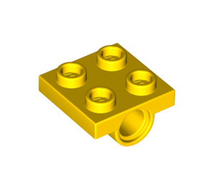LEGO Geel Plaat 2 x 2 met Gat zonder dwarssteunen aan de onderzijde (2444)