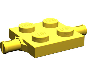 LEGO Gelb Platte 2 x 2 mit Zwei Rad Holders (4600 / 67687)