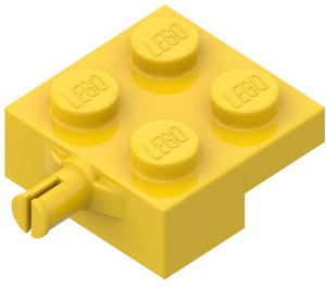 LEGO Gelb Platte 2 x 2 mit Rad Halter (4488 / 10313)