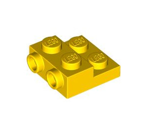 LEGO Geel Plaat 2 x 2 x 0.7 met 2 Studs Aan Kant (4304 / 99206)