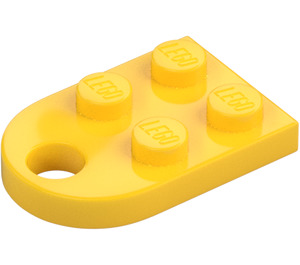 LEGO Gul Plate 2 x 3 med Avrundet Ende og Stift Hull (3176)