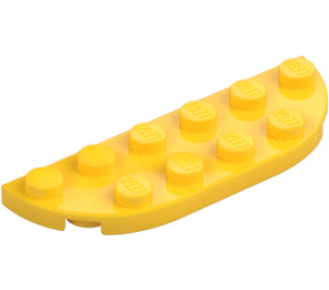 LEGO Gul Platta 2 x 6 med Rundade hörn (18980)