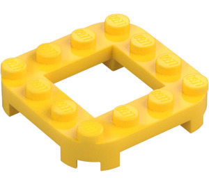 LEGO Žlutá Deska 4 x 4 x 0.7 s Zaoblené rohy a 2 x 2 Open Centrum (79387)