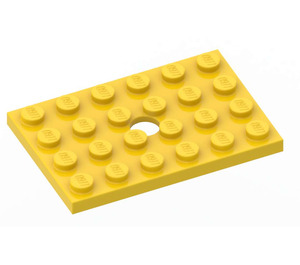 LEGO Geel Plaat 4 x 6 met Gat