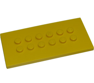 LEGO Żółty Talerz 4 x 8 z Szpilki W Centre (6576)