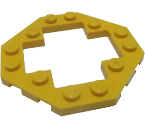 LEGO Geel Plaat 6 x 6 Octagonal met Open Midden (30062)