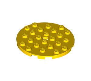 LEGO Yellow Plate 6 x 6 Round with Pin Hole (11213)
