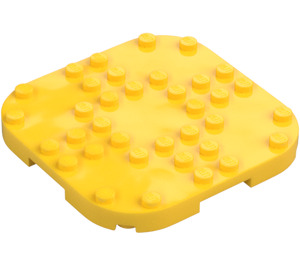 LEGO Žlutá Deska 8 x 8 x 0.7 s Zaoblené rohy (66790)