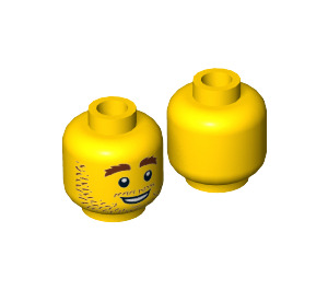 LEGO Yellow Plumber Joe Minifigure Head (Recessed Solid Stud) (3626 / 16147)