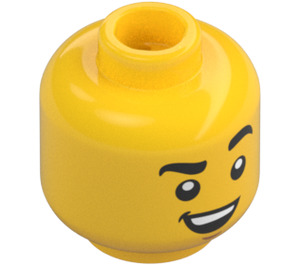 LEGO Jaune Police Cadet, Mâle (Pointu Cheveux) Minifigurine Tête (Montant solide encastré) (3626 / 101373)