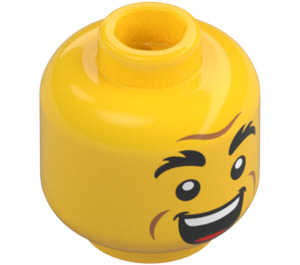 LEGO Yellow Police Officer/Trainer (60372) Minifigure Head (Recessed Solid Stud) (3626 / 101370)