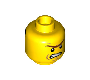 LEGO Yellow President Business Minifigure Head (Recessed Solid Stud) (3626 / 16138)