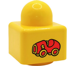 LEGO Jaune Primo Brique 1 x 1 avec Auto (31000)