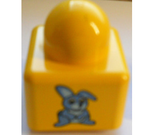 LEGO Yellow Primo Brick 1 x 1 with Dog / Rabbit (31000 / 51608)