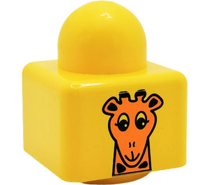 LEGO Jaune Primo Brique 1 x 1 avec Giraffe Diriger et Palm Arbre Haut (31000)