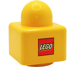 LEGO Yellow Primo Brick 1 x 1 with LEGO Logo on opposite sides (31000)