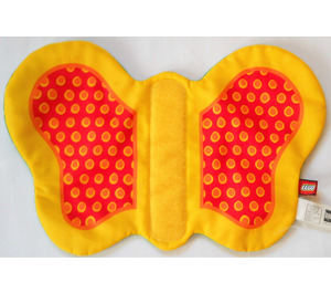LEGO Jaune Primo Grand Butterfly Wings (Chiffon) avec rouge/Jaune sur Une Côté et green avec blanc dots sur other Côté