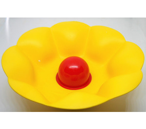 LEGO Yellow Primo Plant Waterlily 3 x 3 with 8 Rubber Petals and Red Center Stud