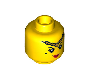 LEGO Gelb Princess Iron Fan Minifigure Kopf (Einbau-Vollbolzen) (3626 / 66048)