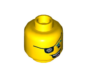 LEGO Yellow Punk Pirate Minifigure Head (Recessed Solid Stud) (3626 / 75559)