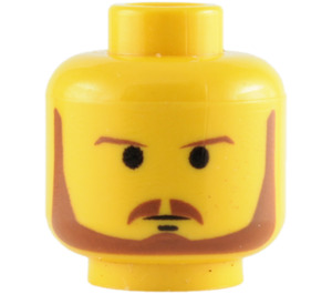 LEGO Yellow Qui-Gon Jinn Head (Safety Stud) (3626 / 83800)