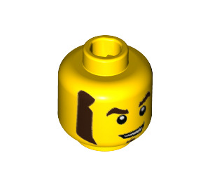 LEGO Jaune Race Voiture Guy Minifigurine Tête (Montant solide encastré) (3626 / 38205)