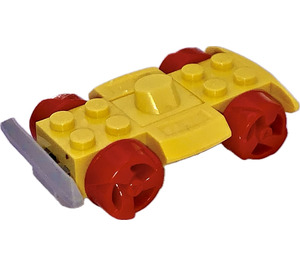 LEGO Yellow Racers Chassis with Red Wheels (76544)