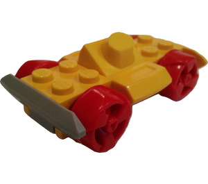 LEGO Gul Racers Chassis med Rød Hjul (76544)