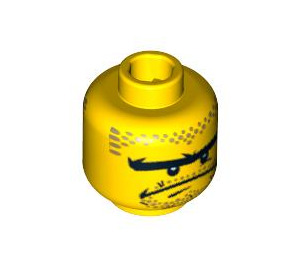 LEGO Yellow Racers Head (Recessed Solid Stud) (3626 / 90210)