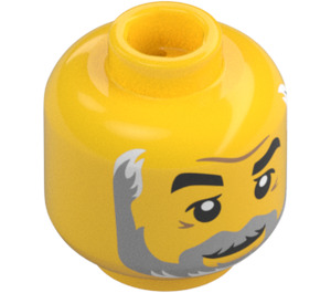 LEGO Yellow Rafter in Dark Red Jacket Minifigure Head (Recessed Solid Stud) (3626 / 38319)