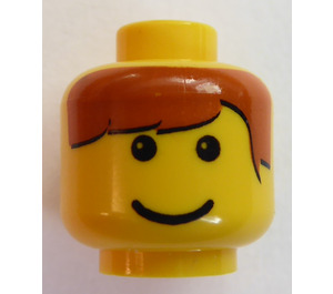 LEGO Yellow Railway Employee 7 Head (Safety Stud) (3626)