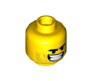 LEGO Gelb Rex Dangervest Minifigure Kopf (Einbau-Vollbolzen) (3626 / 47672)