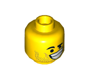 LEGO Yellow Rex Dangervest Minifigure Head (Recessed Solid Stud) (3626 / 57479)