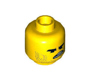 LEGO Yellow Rex Dangervest with Jetpack Minifigure Head (Recessed Solid Stud) (3626 / 65683)