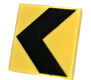 LEGO Yellow Roadsign Clip-on 2 x 2 Square with Black Chevron with Open 'U' Clip (15210 / 83395)