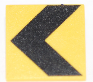 LEGO Yellow Roadsign Clip-on 2 x 2 Square with Black Chevron with Open 'U' Clip (15210 / 83395)