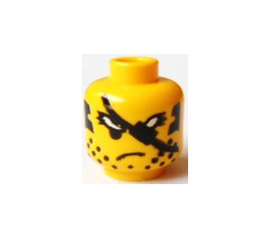 LEGO Yellow Robber with black rag hat Head (Safety Stud) (3626)