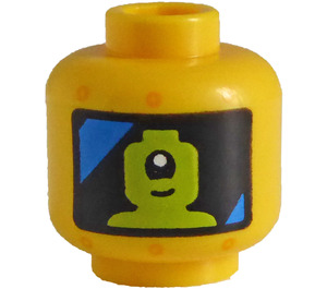 LEGO Yellow Robot Head with Alien Pilot (Safety Stud) (3274)