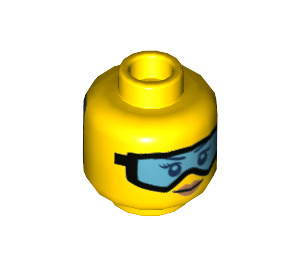 LEGO Yellow Rocket Engineer Minifigure Head (Recessed Solid Stud) (3626 / 43302)
