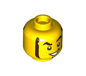 LEGO Yellow Rocket Racer Minifigure Head (Recessed Solid Stud) (3626 / 102391)